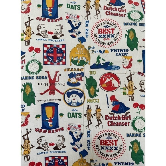 Vintage novelty print brands blanket coverlet with fringe - Picture 8 of 10